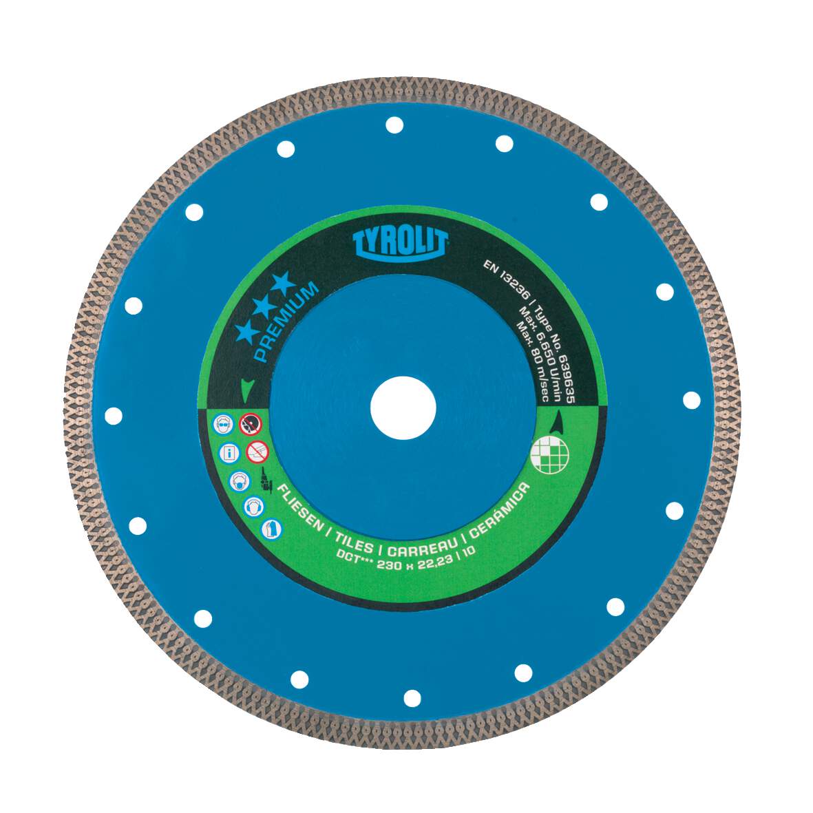 Tyrolit Gyémánt vágókorong Premium 1A1R DCT 125x1,2x22,23mm termék fő termékképe