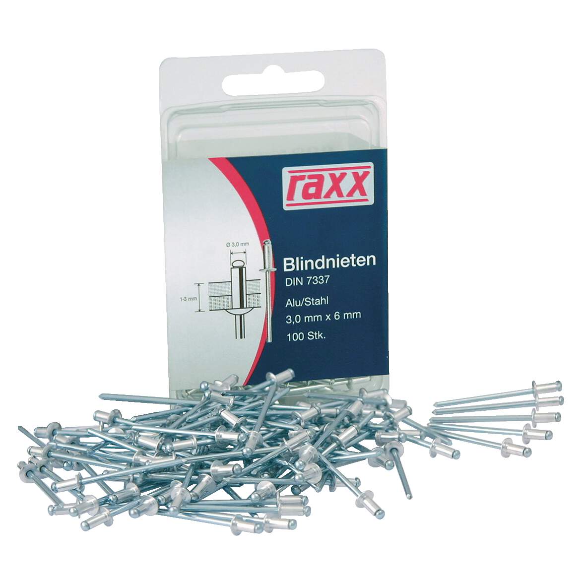 Raxx Popszegecs alu 3,0x12mm 1 cs./100 db. 1178455 termék fő termékképe
