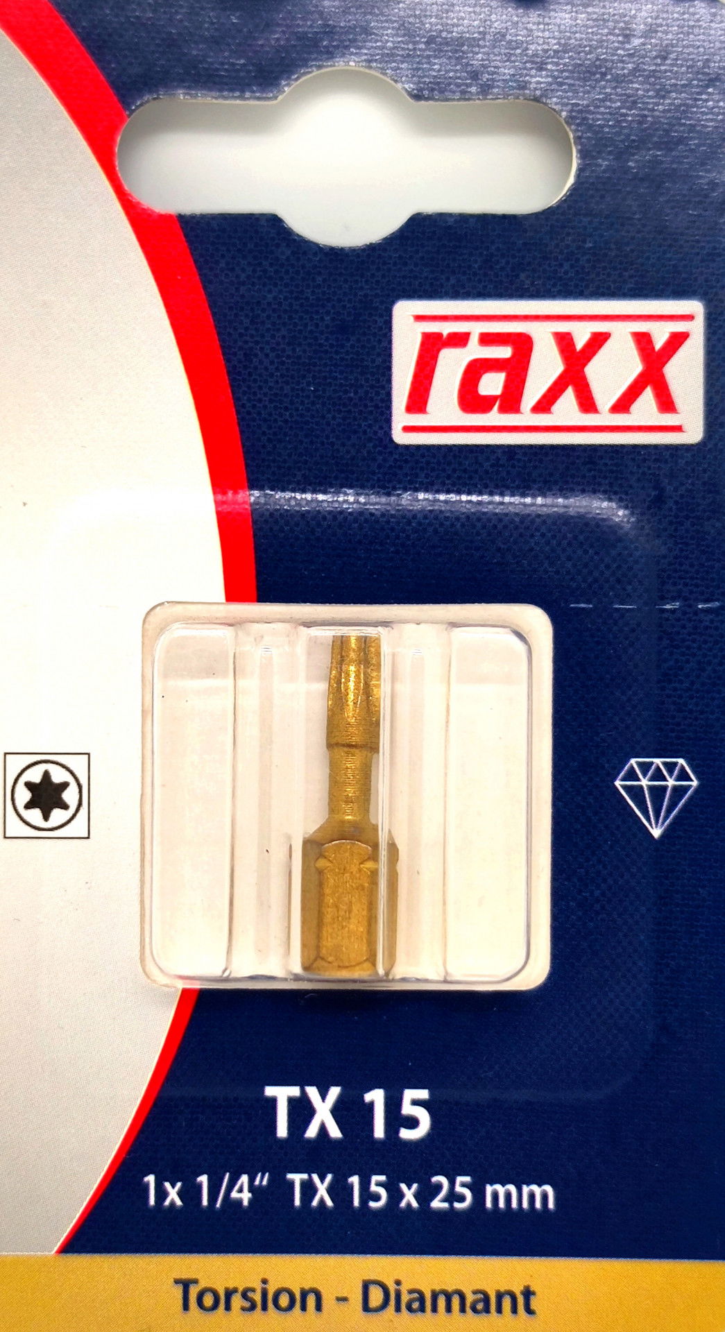Raxx Bit TX 15 1/4" 25mm Torsion-Diamant 1 db termék fő termékképe