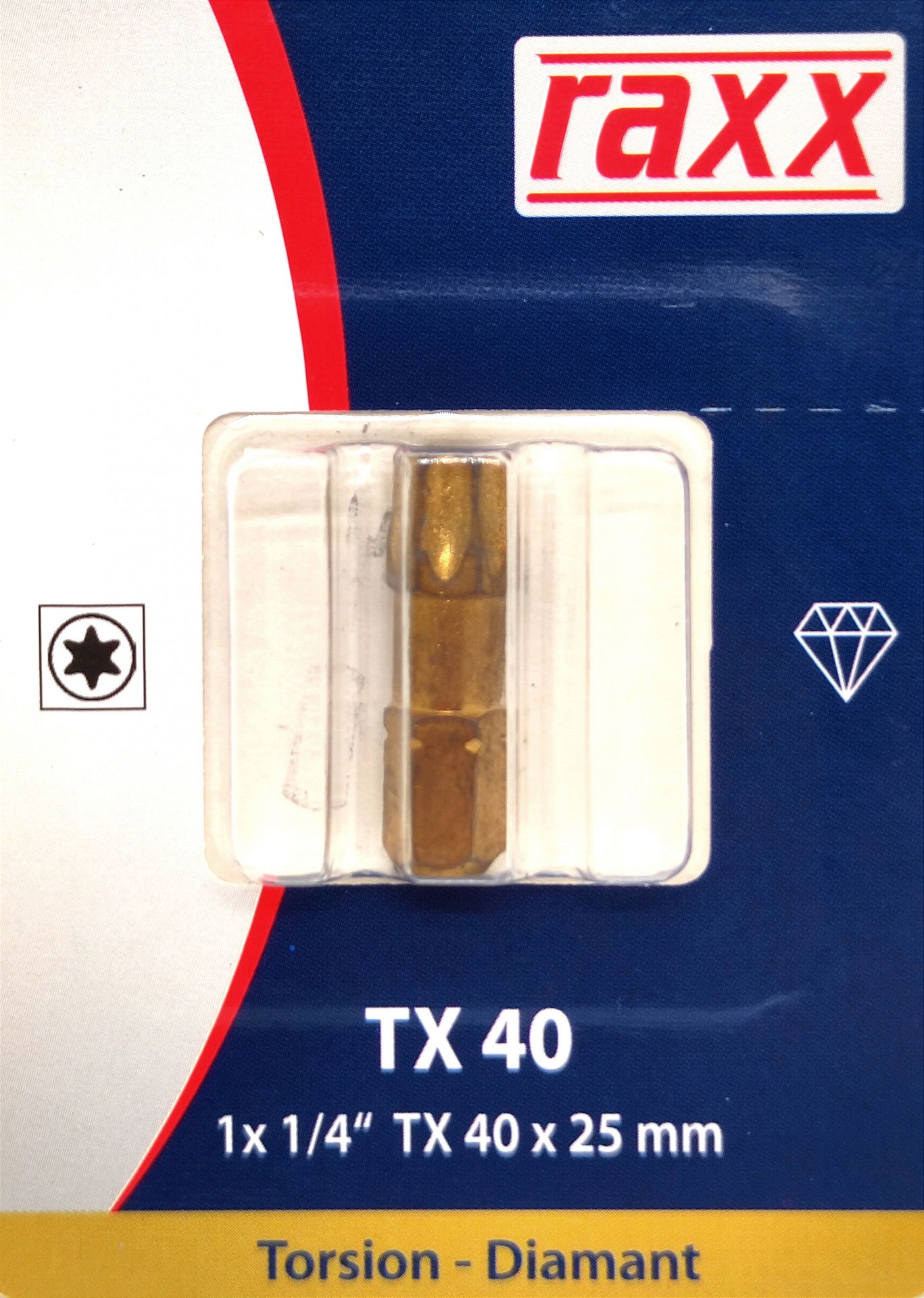 Raxx Bit TX 40 1/4" 25mm Torsion-Diamant 1 db termék fő termékképe
