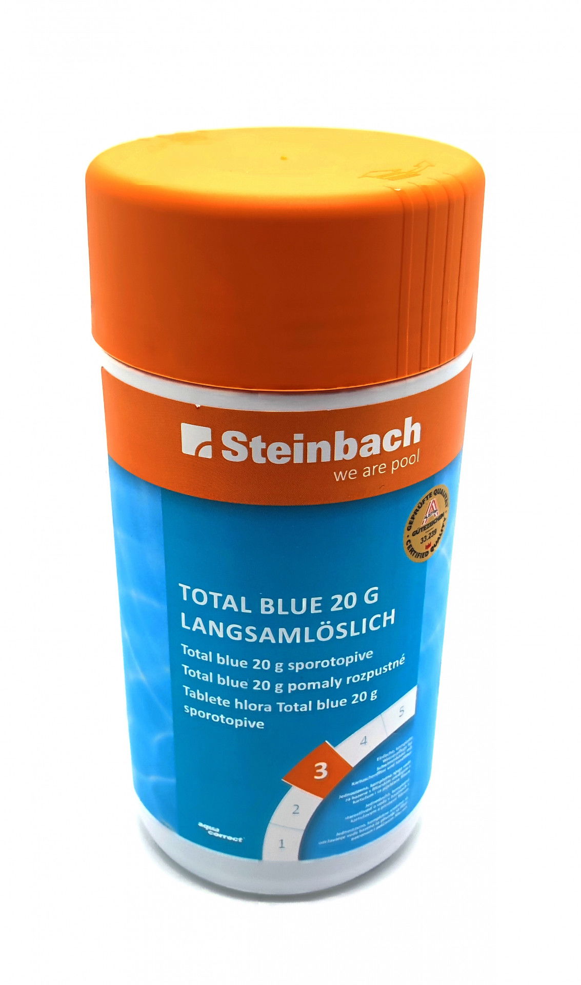 Steinbach Klórtabletta Total blue 20g, 1kg lassan oldódó 1291722 termék fő termékképe