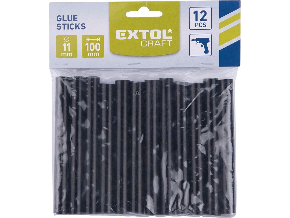 Extol Craft Ragasztóstift klt.fekete színű 12db/csomag 100x11mm - 9913 termék fő termékképe
