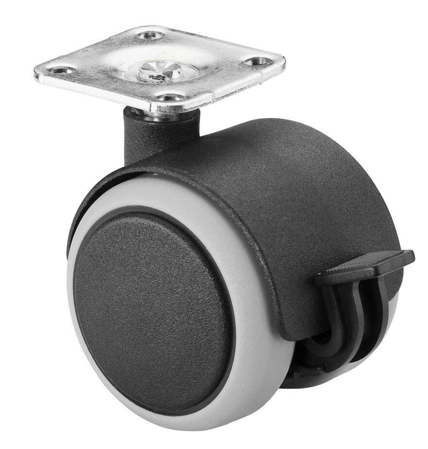 BS-Rollen Műanyag dupla forgó görgő fékkel F86.040.PL termék fő termékképe