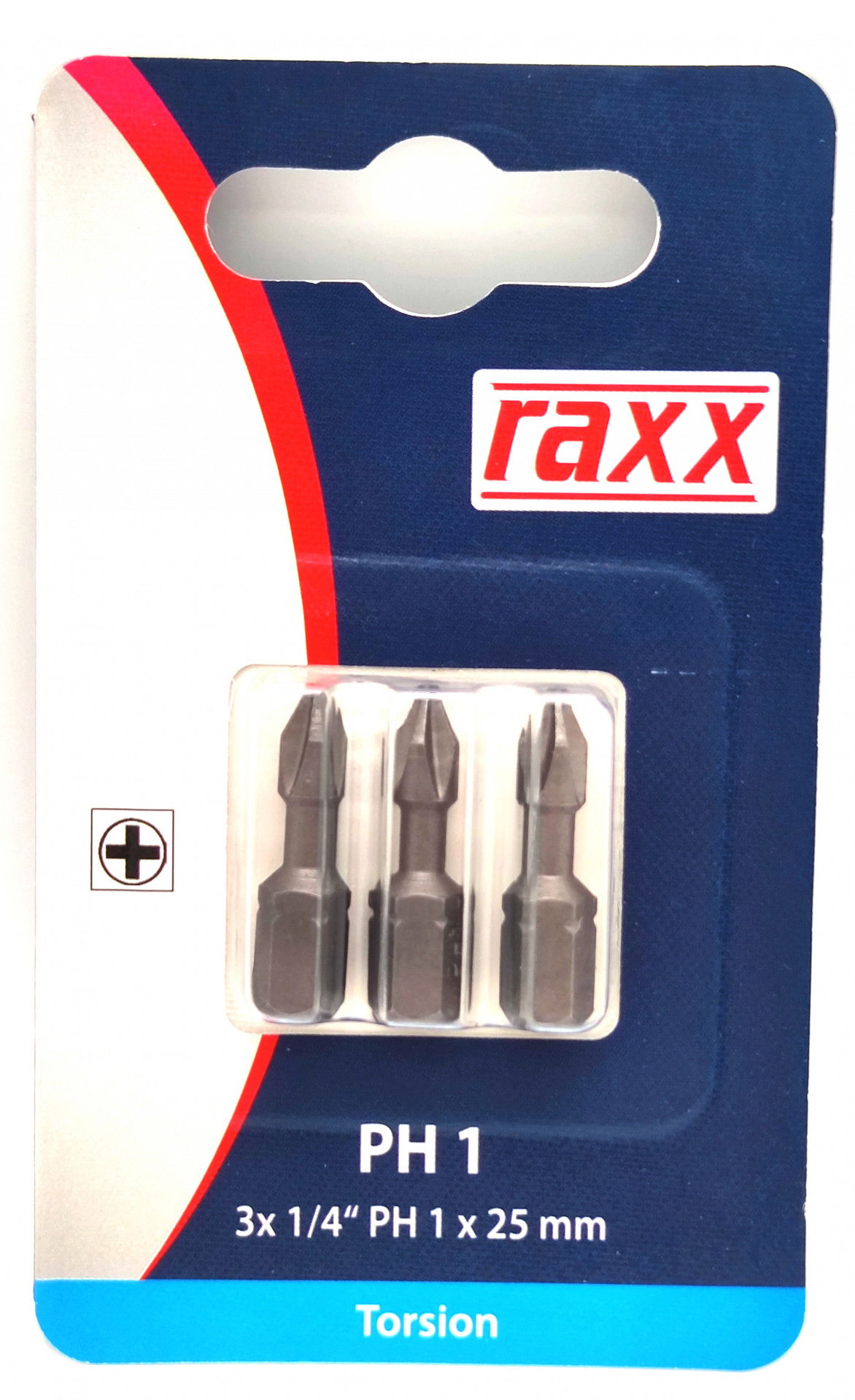 Raxx Bit PH1 1/4" 25mm Torsion 3db/cs termék fő termékképe