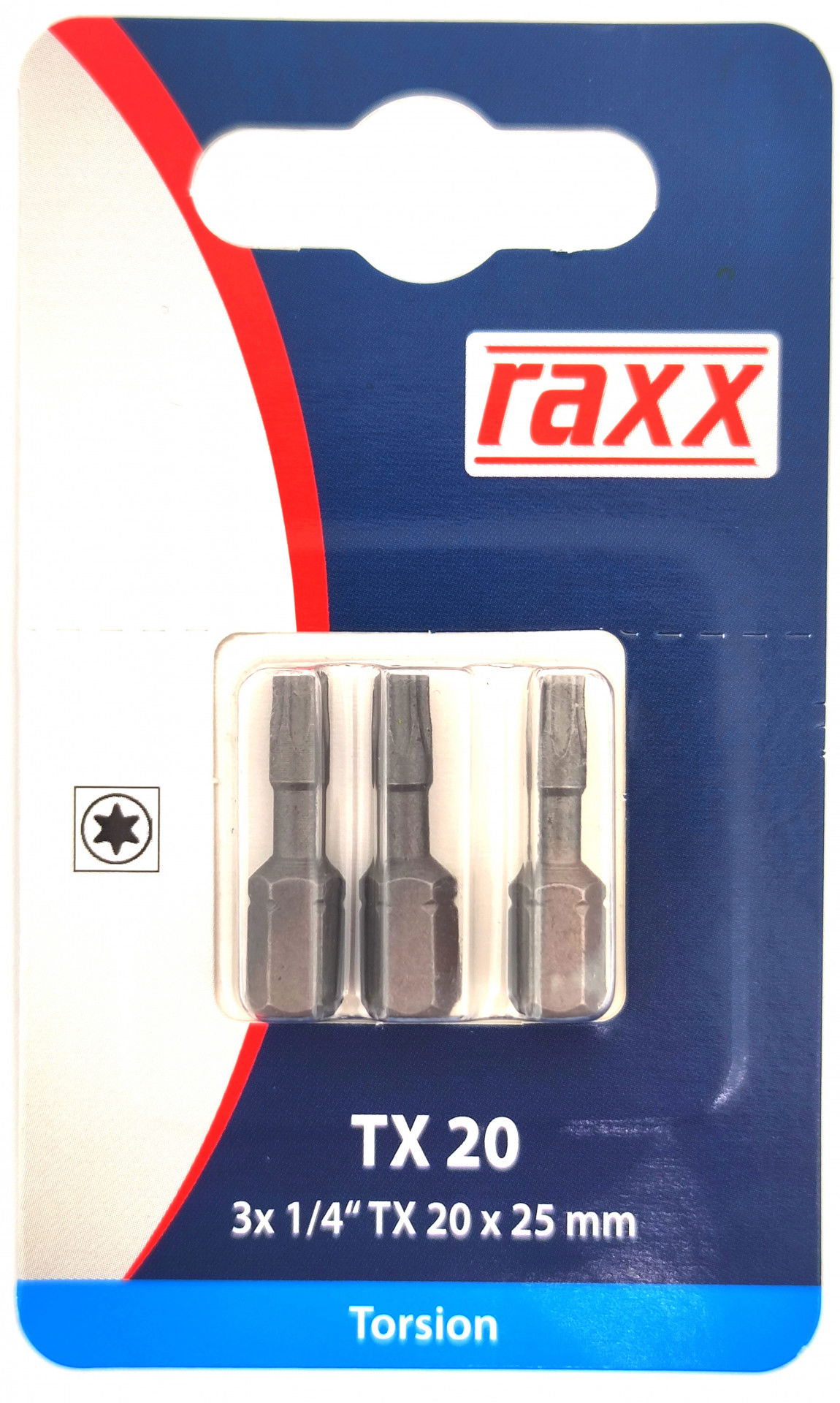 Raxx Bit TX 20 1/4" 25mm Torsion 3db/csomag termék fő termékképe