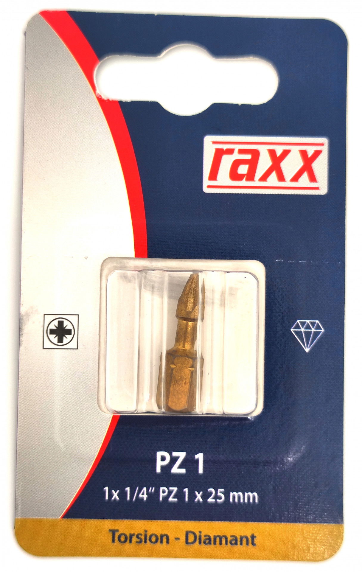 Raxx Bit PZ1 1/4" 25mm Torsion-Diamant  1db termék fő termékképe