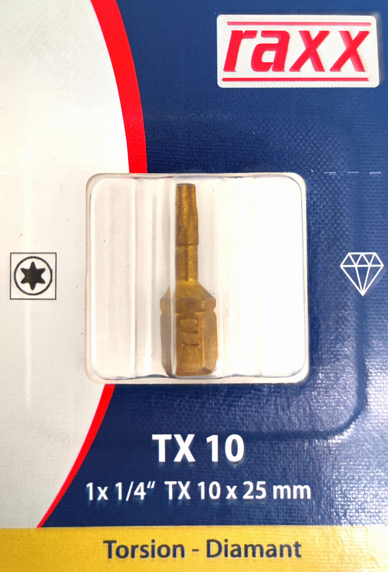 Raxx Bit TX 10 1/4" 25mm Torsion-Diamant 1 db termék fő termékképe