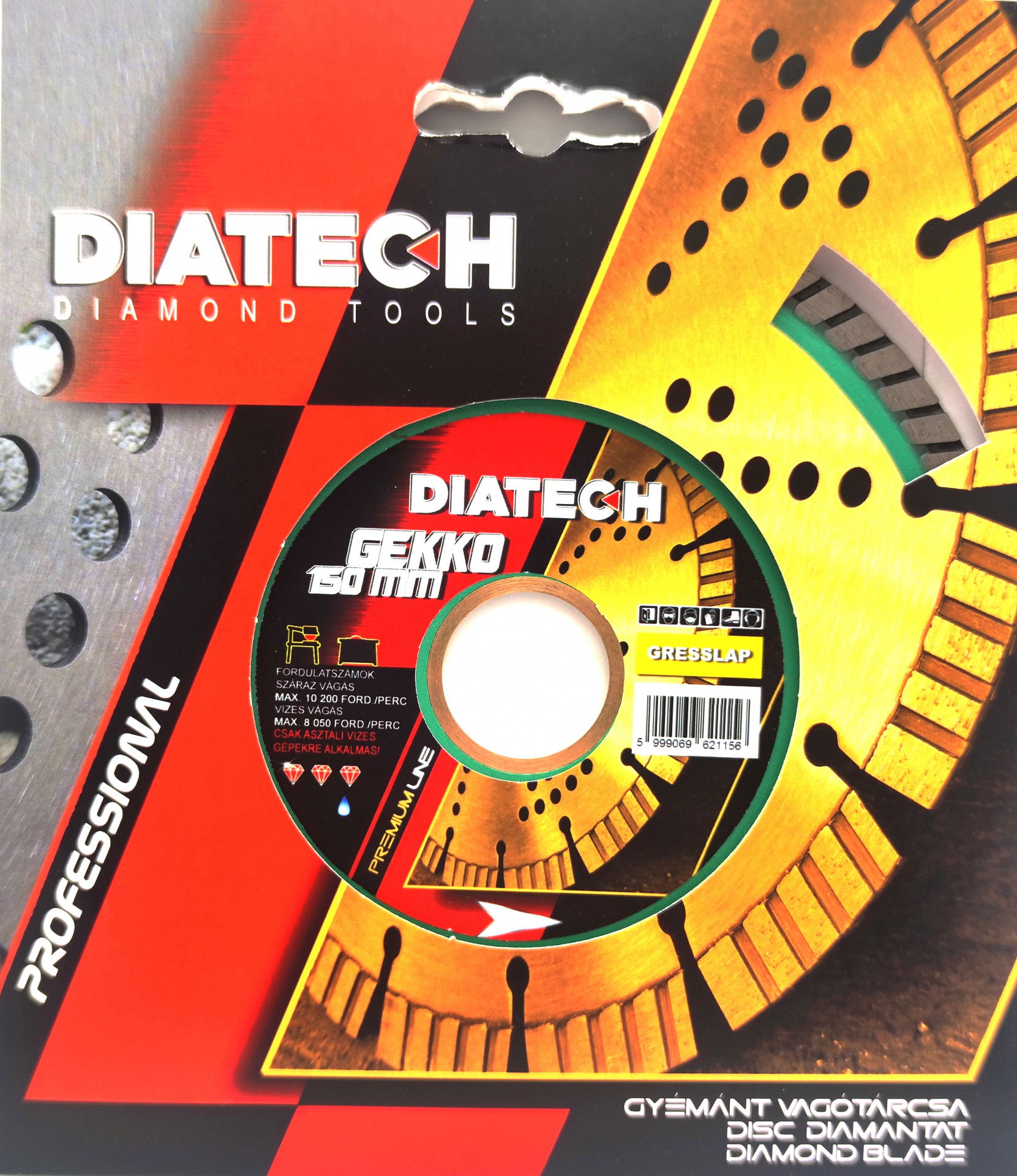 Diatech Gekko 150x25,4x7,5 mm gyémánt vágótárcsa WQZ263DL termék fő termékképe