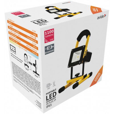 Avide LED Reflektor Akkumulátoros 20W NW 4000K (ABRFLNW-20W) termék fő termékképe