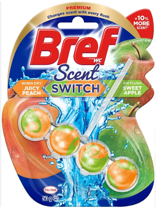 Bref Wc-illatosító Perf. Switch 50g Peach-Red Apple termék fő termékképe