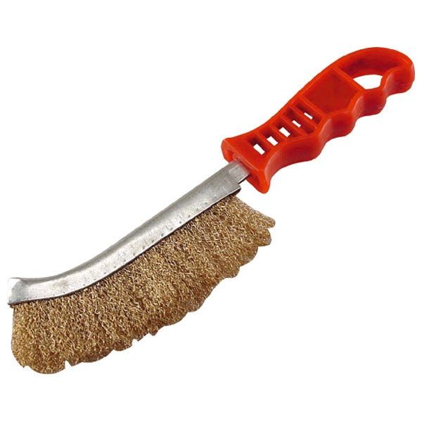 Extol Craft Drótkefe hajlított ,műanyag nyél,rezezett,24cm  960016 termék fő termékképe