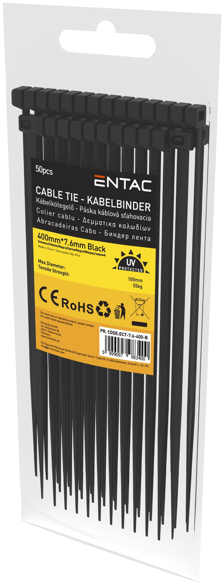 Avide Kábelkötegelő 7.6mmx400mm fekete 95071873 termék fő termékképe