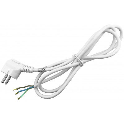 Entac Szerelhető hálózati kábel 3G1.5 1.5m Földelt Dugvillával Fehér (ERWC1.5-1.5-W) termék fő termékképe