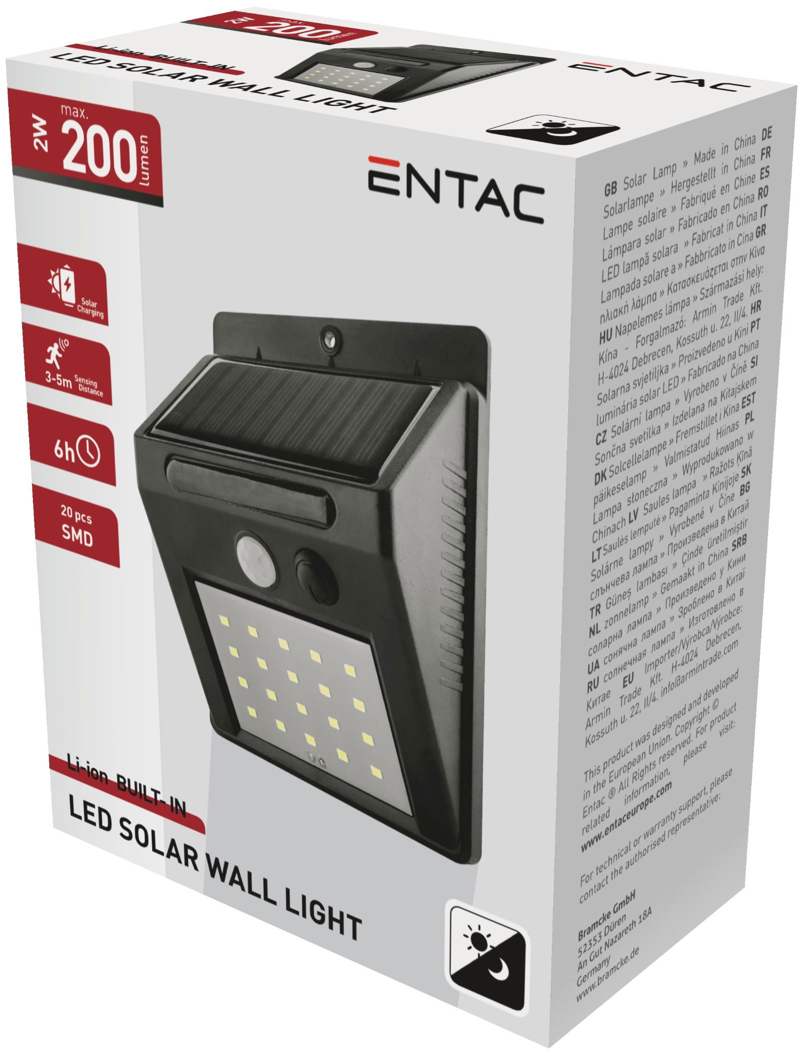 Entac Napelemes  műanyag lámpa 2W SMD 0718302 termék fő termékképe