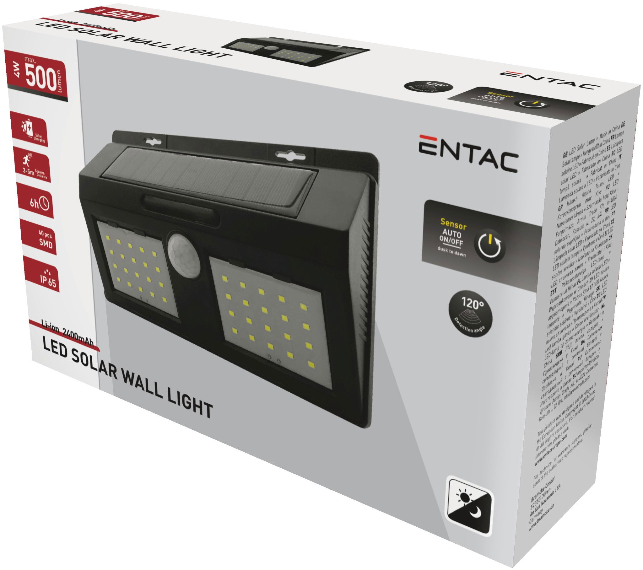 Entac Napelemes műanyag lámpa 4W SMD 0718303 termék fő termékképe