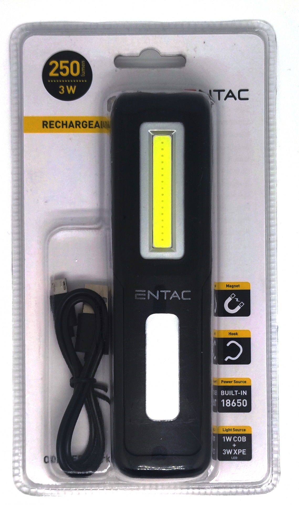 Entac szerelőlámpa 1 W COB + 3 W XPE LED termék fő termékképe