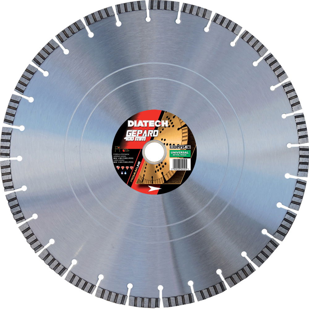 Diatech Gepard 400x25,4x12 mm turbó gyémánt vágótárcsa, univerzális GE400 termék fő termékképe