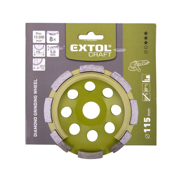 Extol Craft Gyémántcsiszoló korong 115mm x 22,2mm egysoros  903014 termék fő termékképe