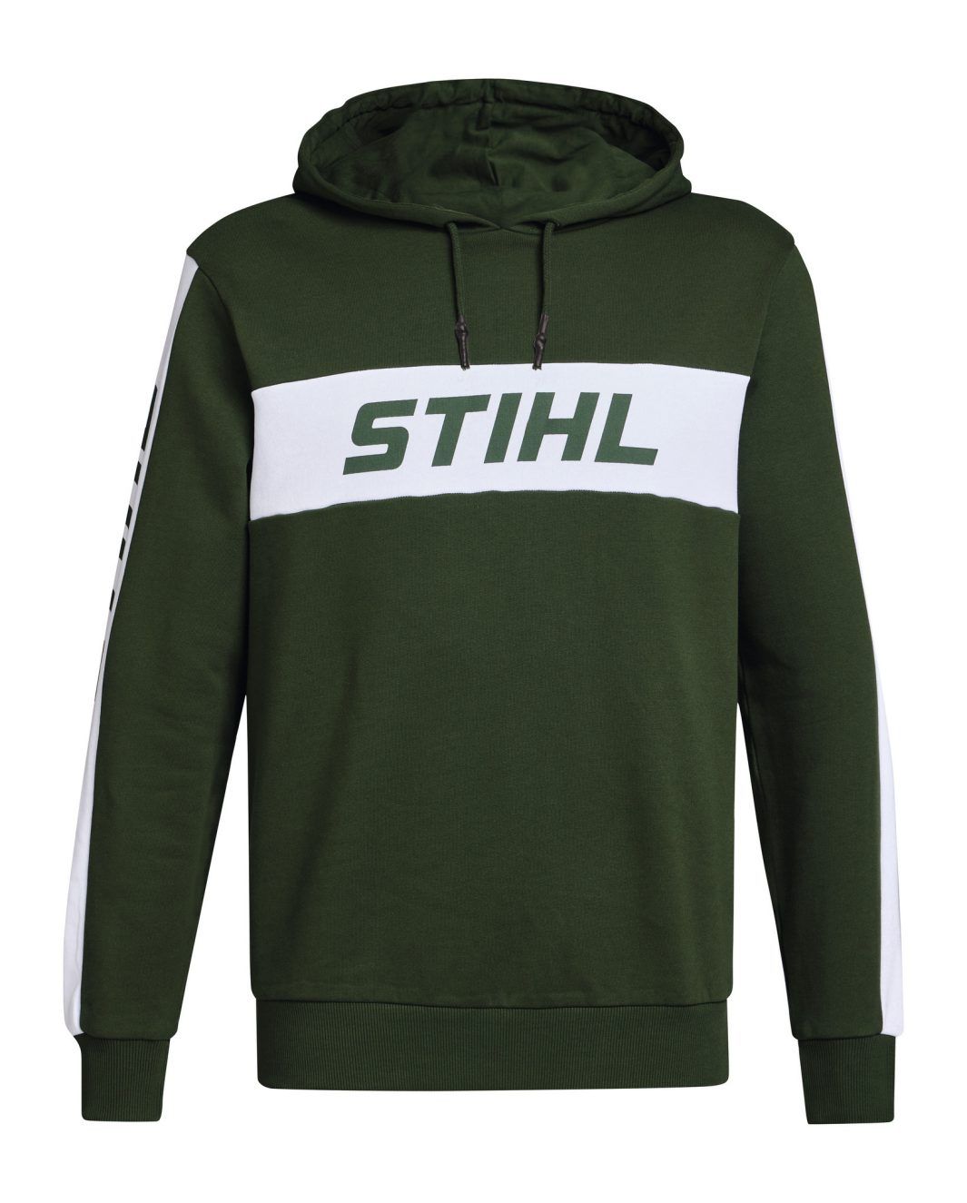 Stihl kapucnis pulóver COLORBLOCK SLEEVE zöld termék fő termékképe