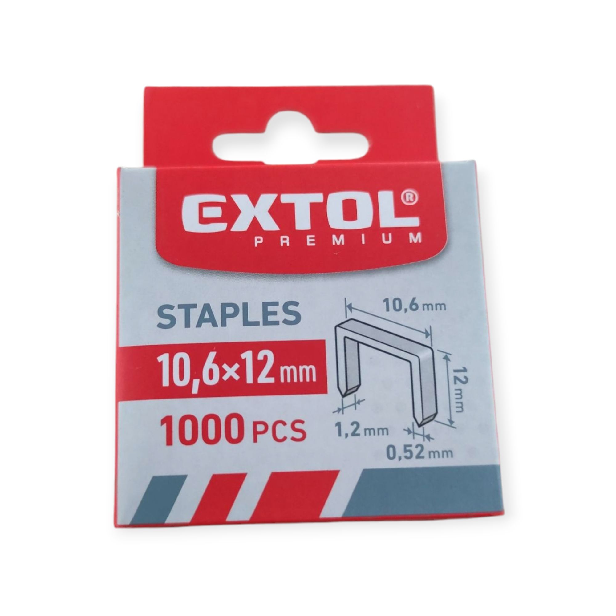Extol Premium Tűzőgépkapocs 10,6×0,52×1,2mm; 12mm, 1000db/cs termék fő termékképe