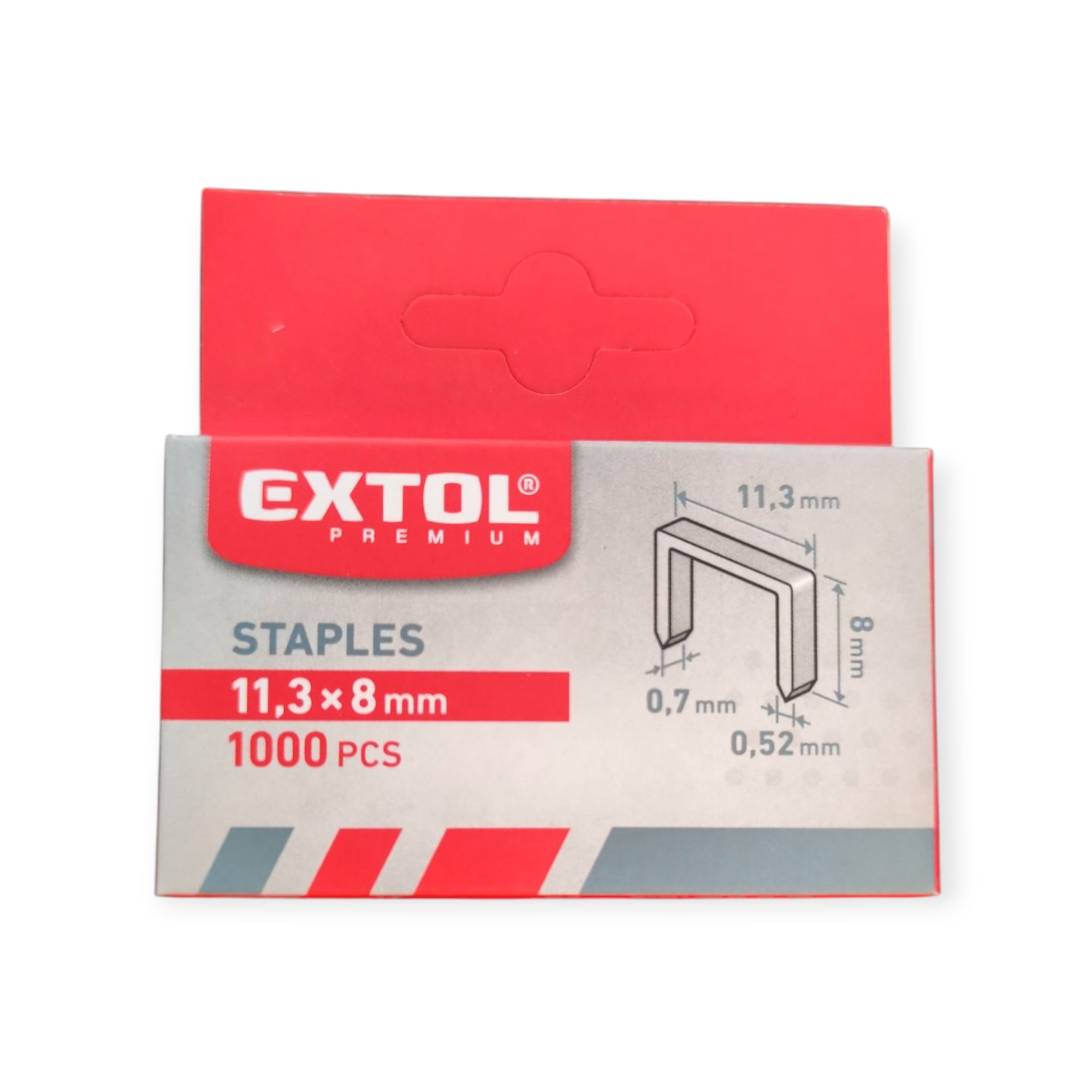 Extol Premium Tűzőgépkapocs 11,3×0,52×0,7; 8mm, 1000db/cs termék fő termékképe
