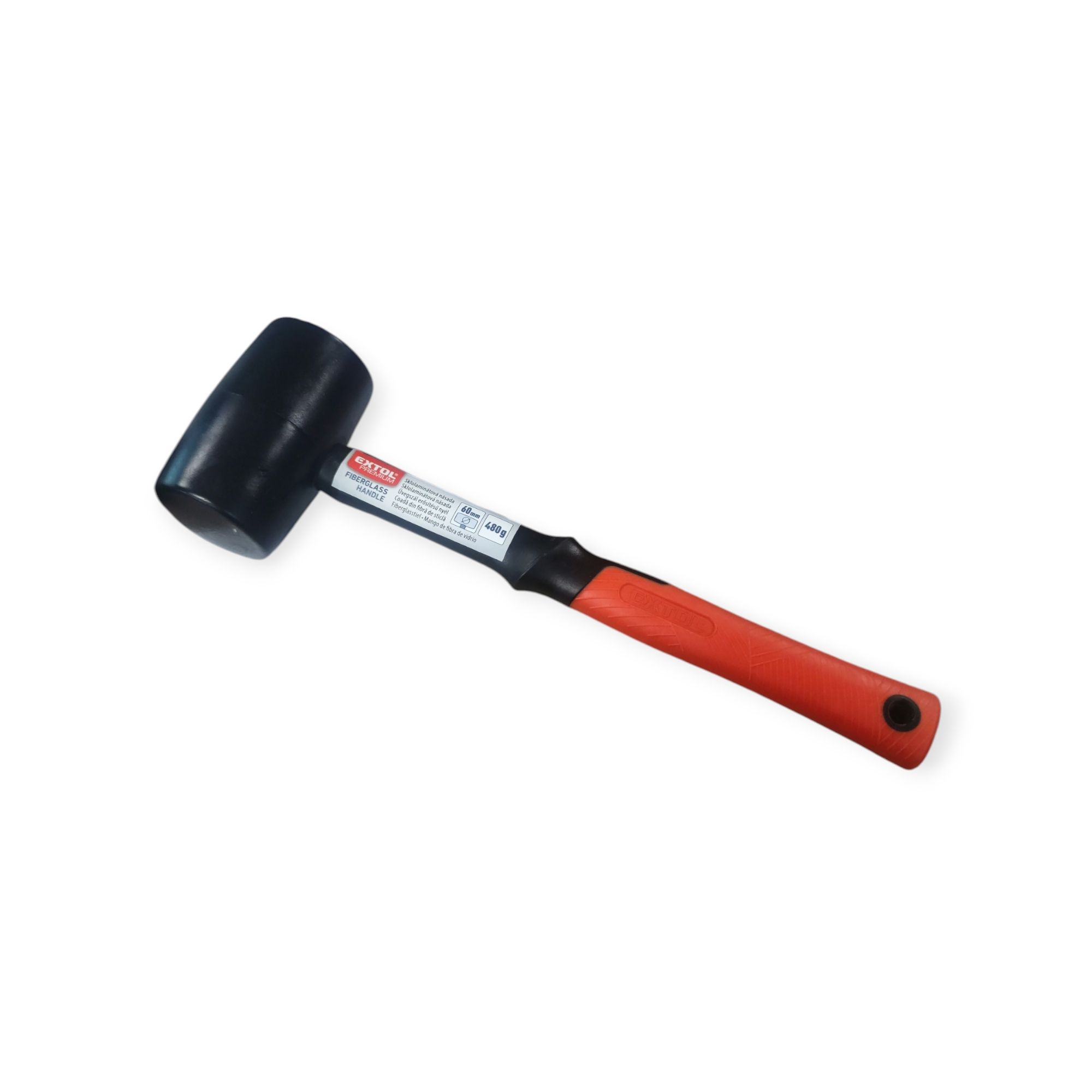 Extol Premium Gumikalapács üvegszálas nyéllel, fekete gumi ; 60 mm, 0,48 kg termék fő termékképe