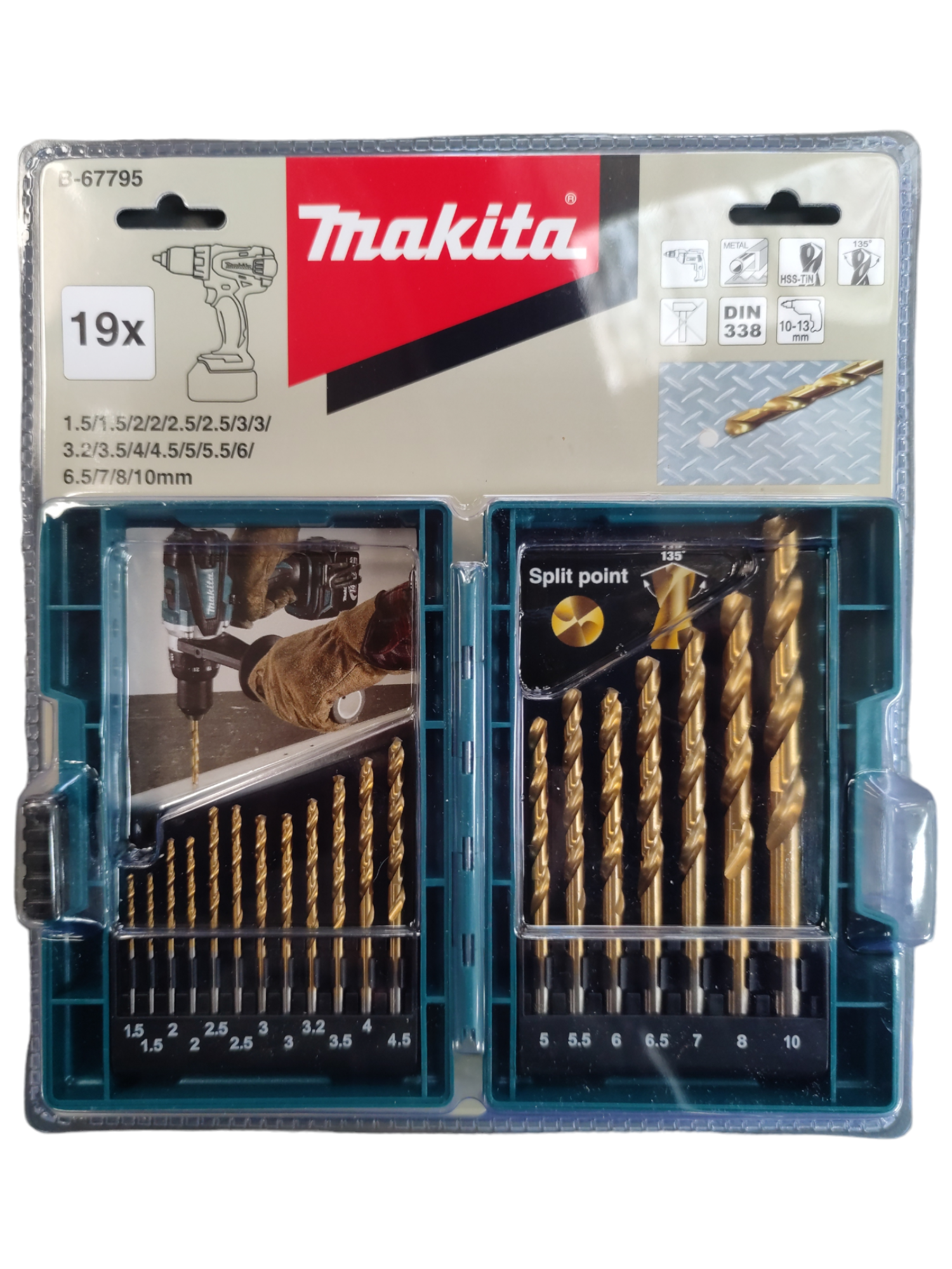 Makita T1 HSS-TIN Fémfúró készlet 19db-os B-67795 termék fő termékképe