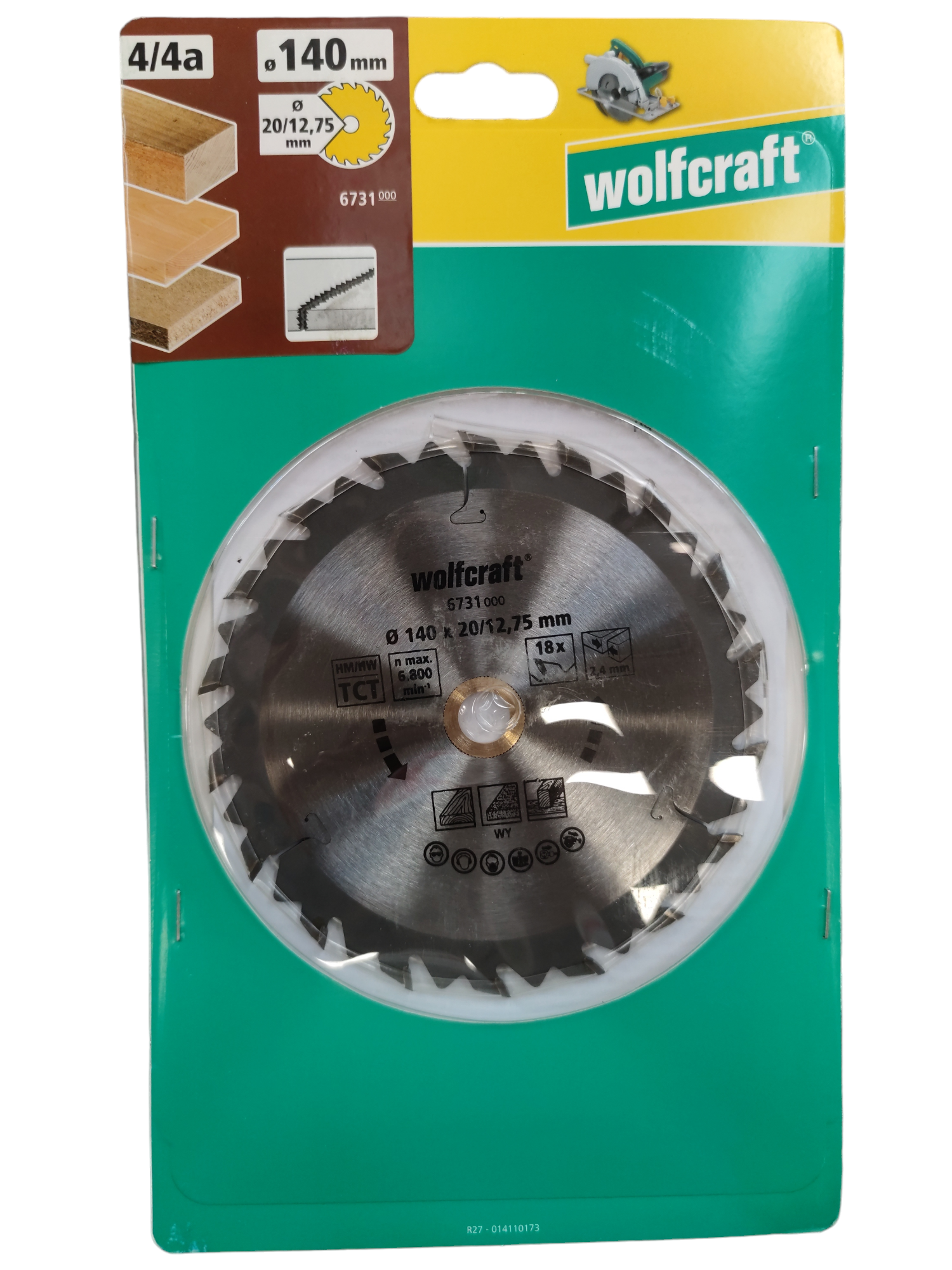 Wolfcraft Kézi körfűrészlap HM Z18 140x2,4x12,75mm 1203743 termék fő termékképe