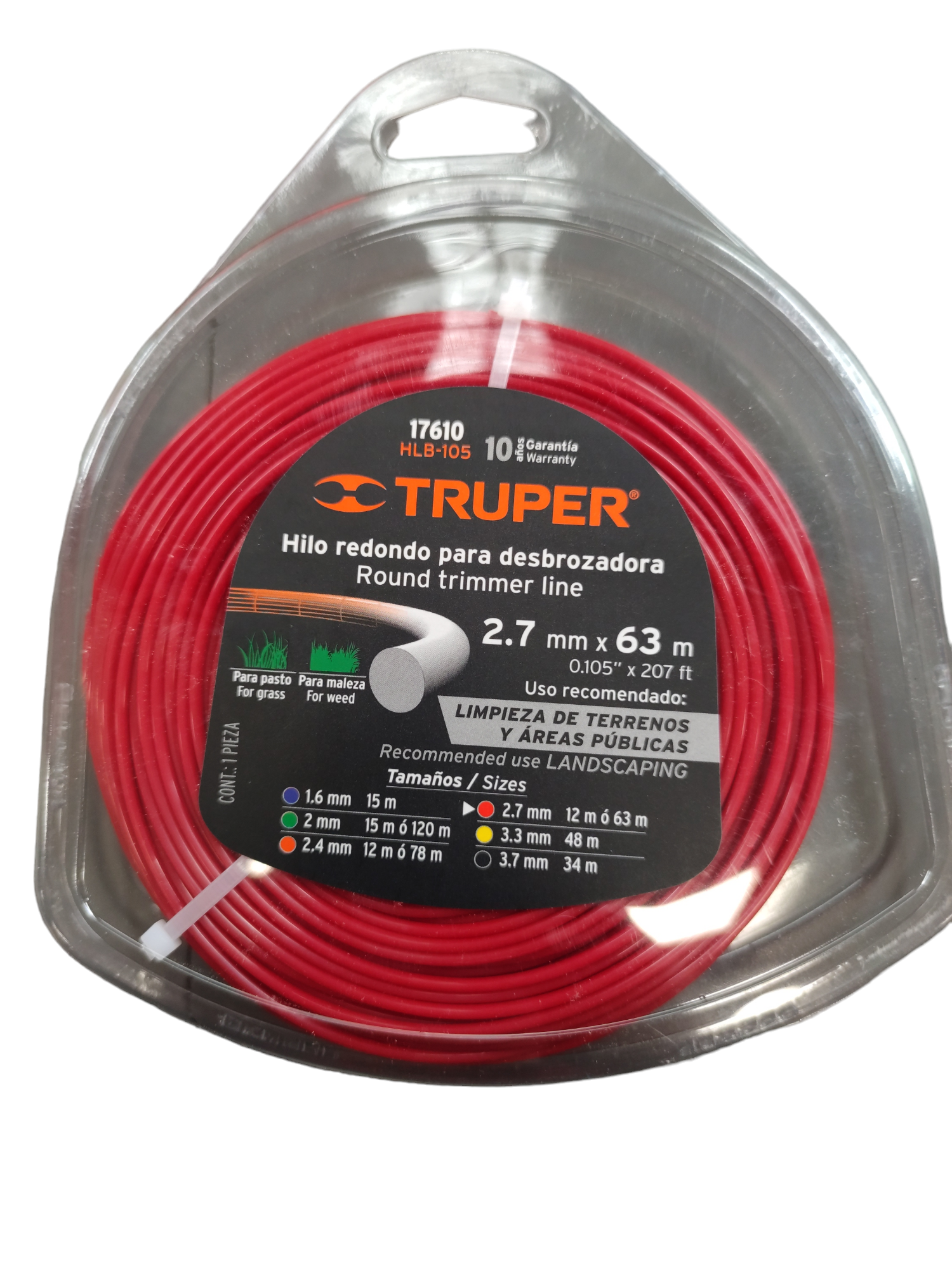 Truper Fűkasza damil 2,7mm x 63m HLB-105 termék fő termékképe