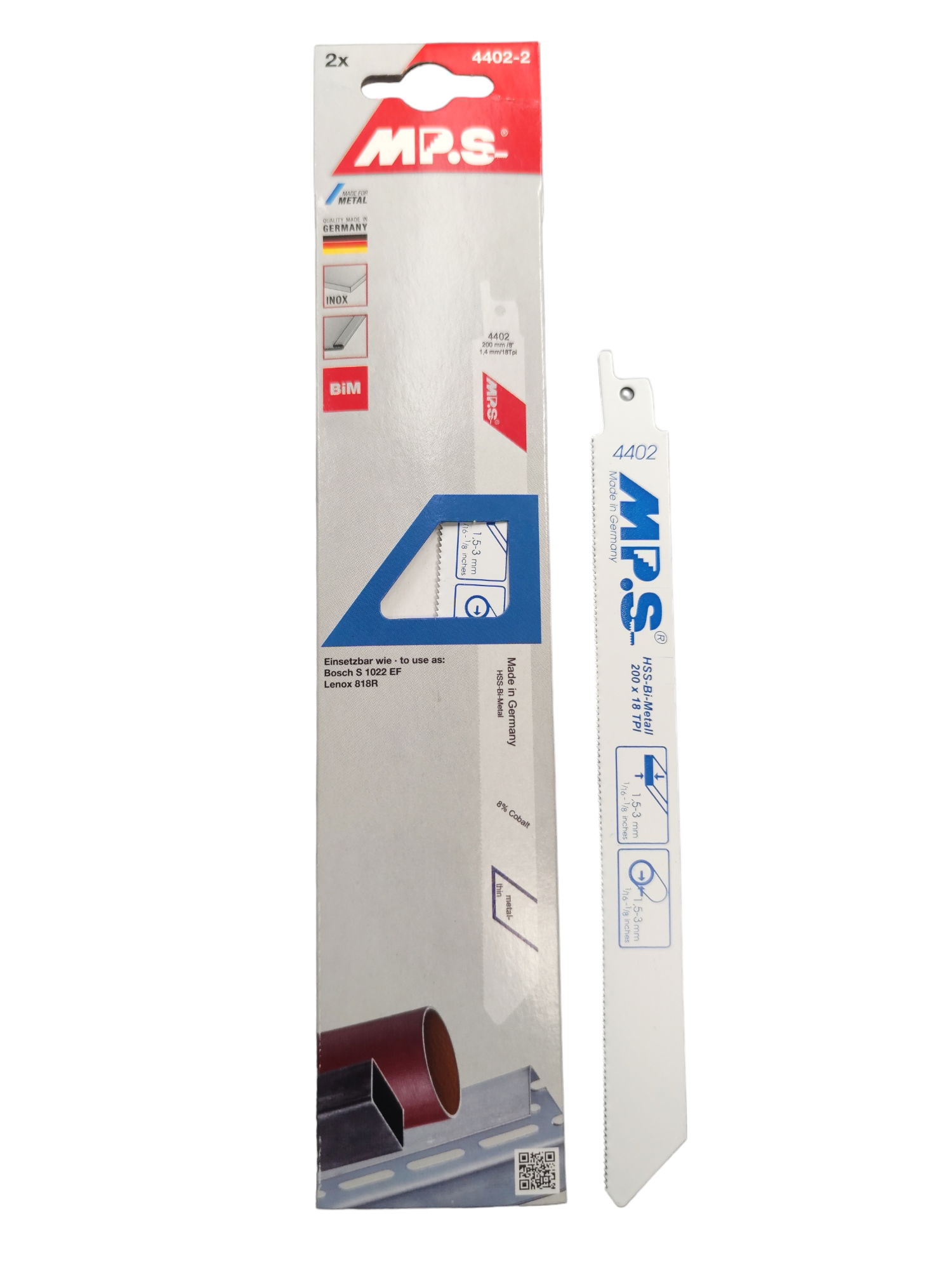MPS orrfűrészlap BIM./inox  2db/csomag 200/180mm 1304853 termék fő termékképe