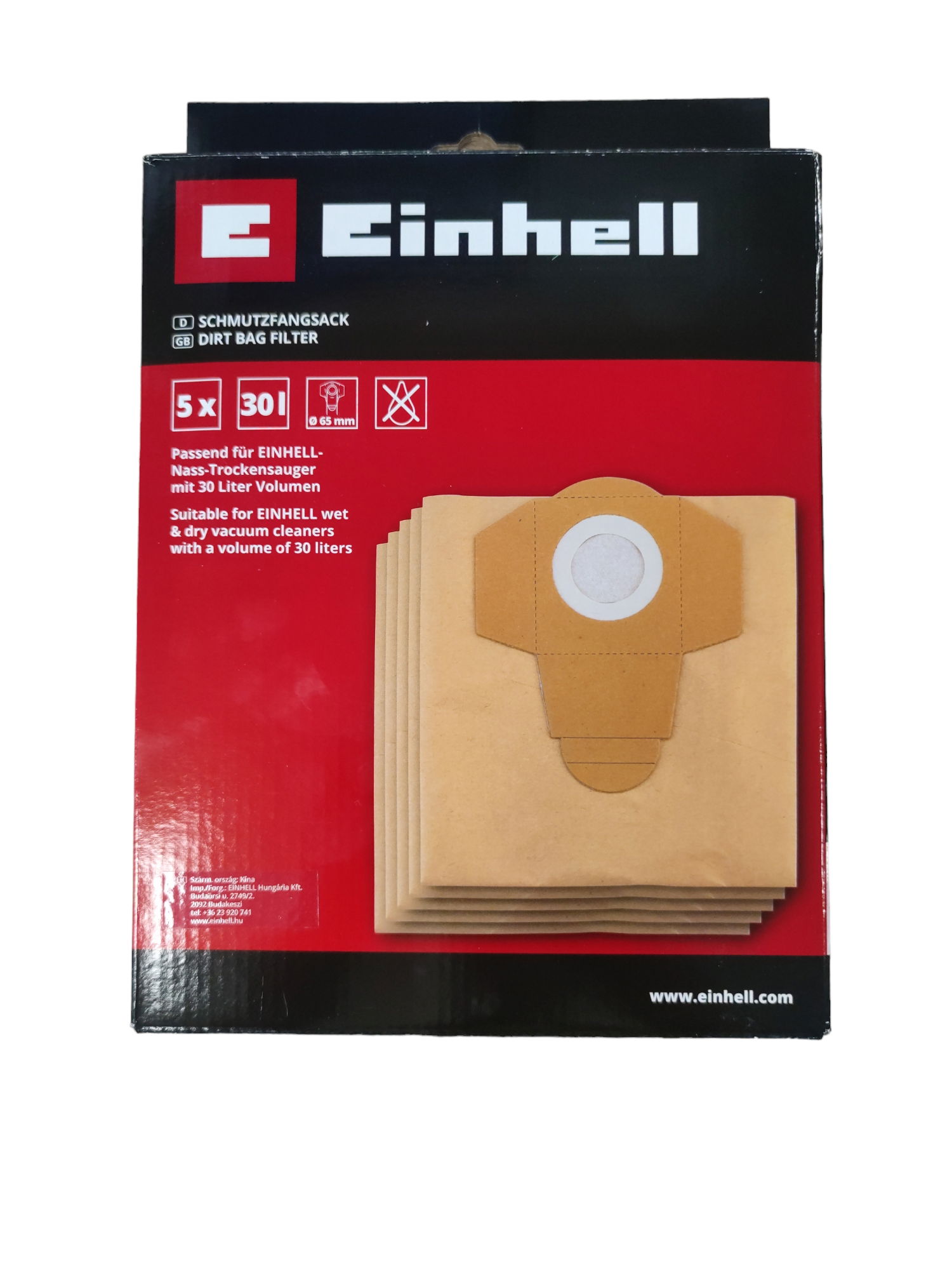 Einhell porzsák  30liter 5db/csomag. 2351170 termék fő termékképe