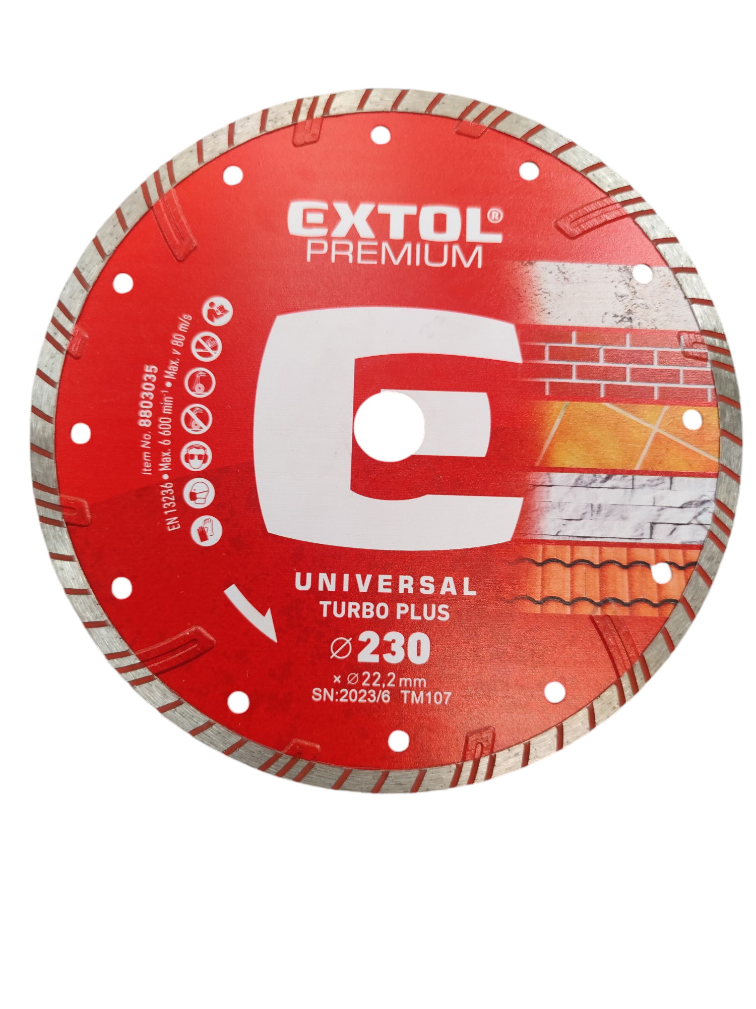 Extol Premium Gyémántvágó TURBO Plus 230mm száraz és vízes vágáshoz termék fő termékképe