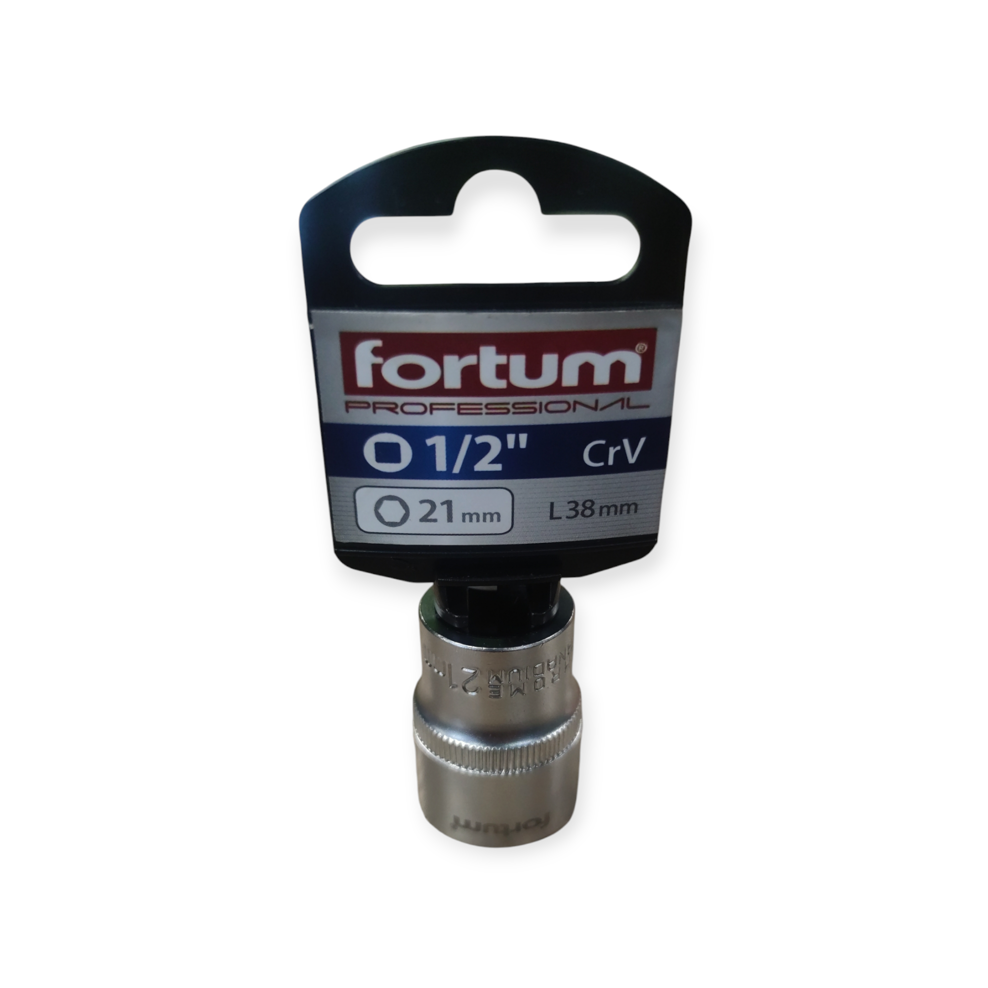 Fortum Dugófej 1/2"' 21mm 61CrV5 mattkróm-38mm hosszú - 4700421 termék fő termékképe