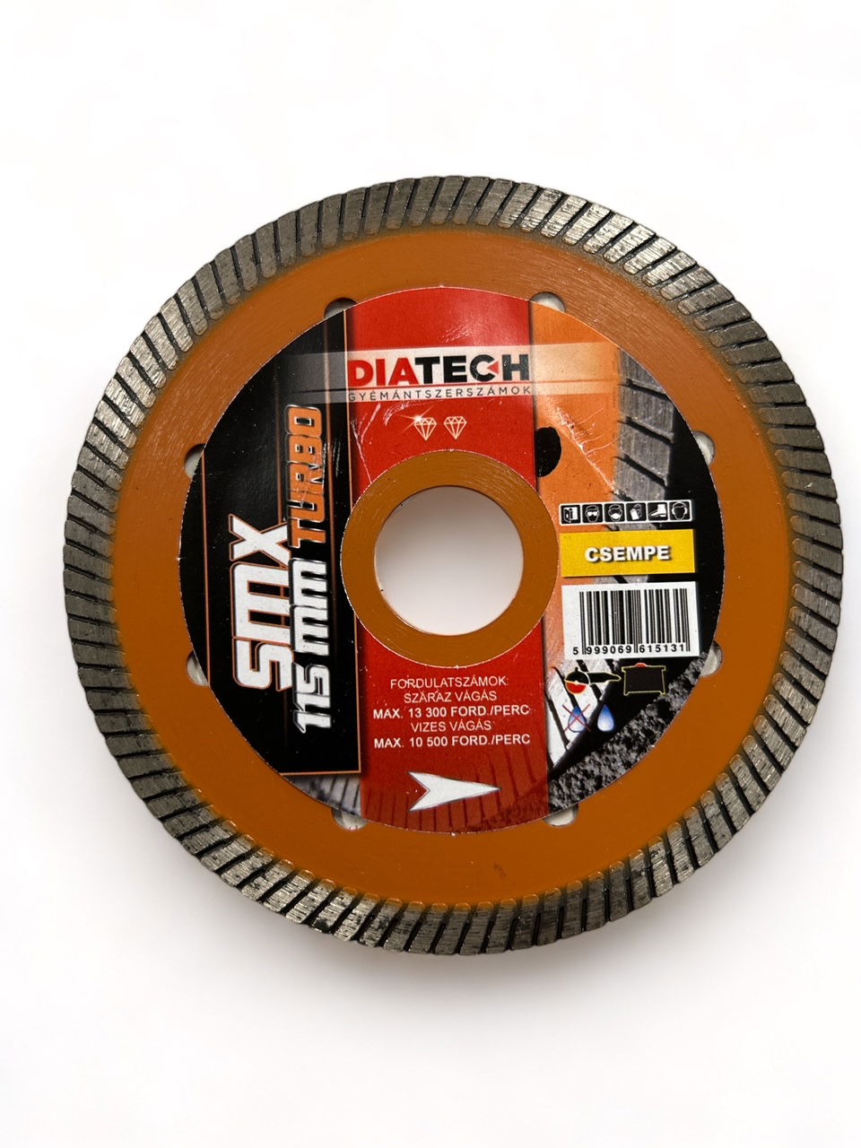 Diatech SMX Turbó 115x22,2x7,5mm gyémánt vágótárcsa SMX115T termék fő termékképe