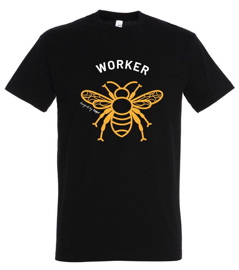 TOP Póló (méhecske mintával) kereknyakú -fekete termék fő termékképe