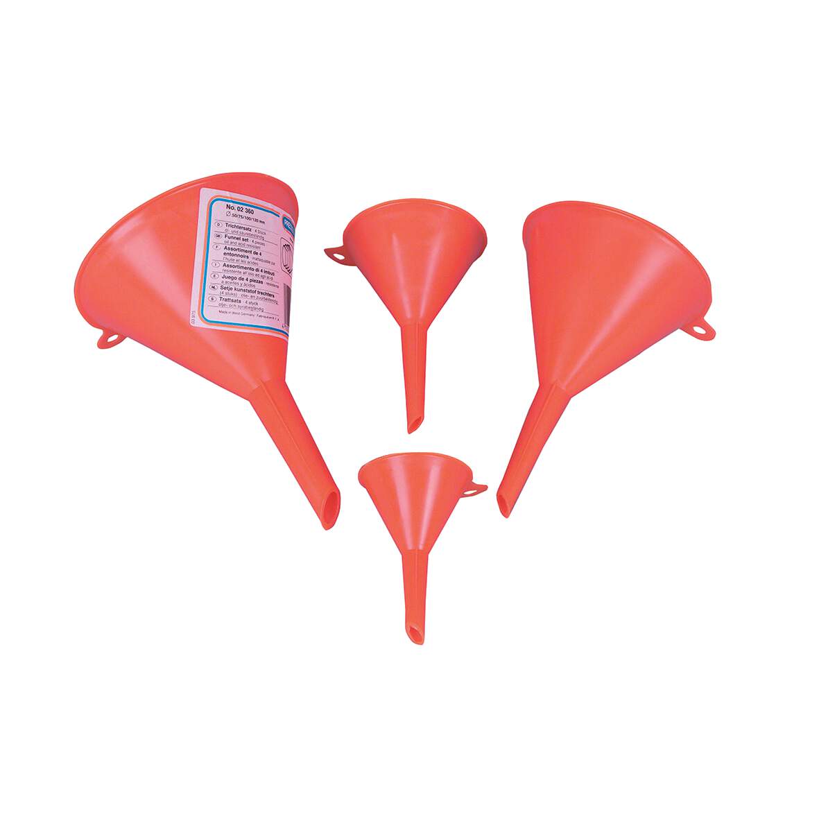 Pressol Tölcsér készlet műanyagból 4 részes, 50, 75, 100, 120mm 1052440 termék fő termékképe