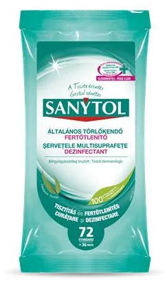 Sanytol fertőtlenítő törlőkendő 36db/csomag. termék fő termékképe