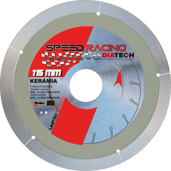 Diatech Speed Racing csempe 115x7x22,23mm Gyémánt vágótárcsa termék fő termékképe