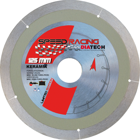 Diatech Speed Racing csempe 125x7x22,23mm Gyémánt vágótárcsa termék fő termékképe