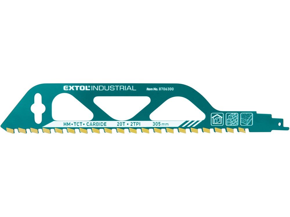 Extol Industrial szablyafűrészlap,Bosch befogás, HM/TCT fogak, 305 mm, 2TPI termék fő termékképe