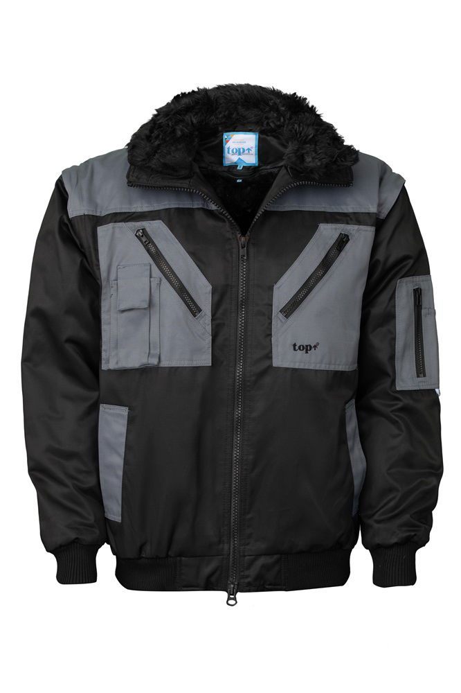 Top falcon pilóta dzseki 4:1 (60%pamut) fekete-szürke termék fő termékképe