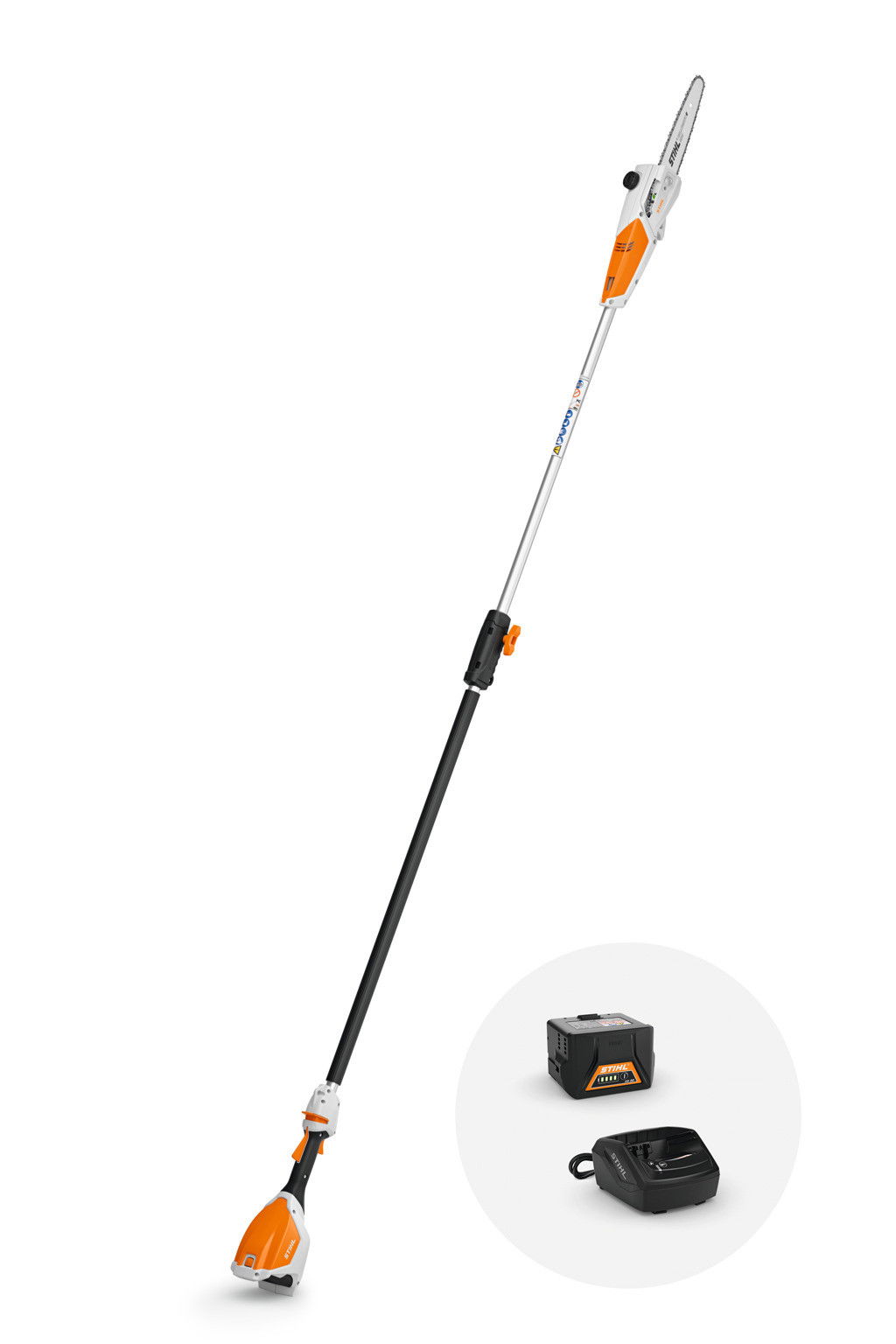 STIHL HTA 50 akkumulátoros magassági ágvágó osztható szárral (1 x 4.0 Ah Li-ion akkuval) termék fő termékképe