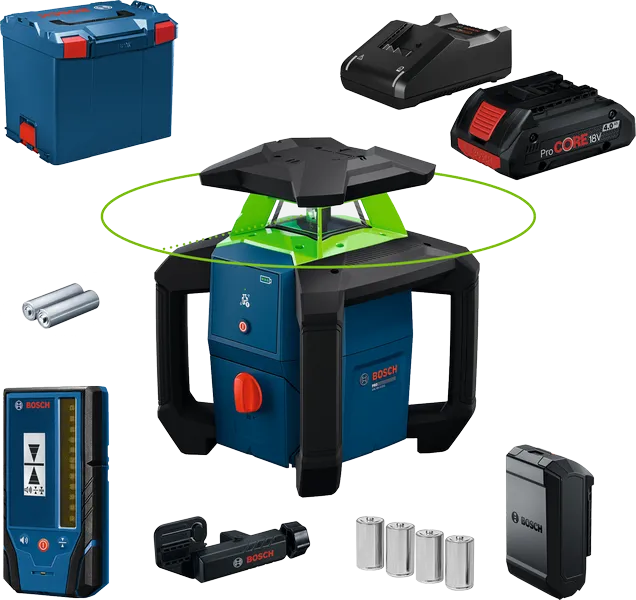 Bosch GRL18V-3-31G forgólézer (1 x 4.0 Ah ProCORE Li-ion akkuval, L-BOXX-ban) termék fő termékképe
